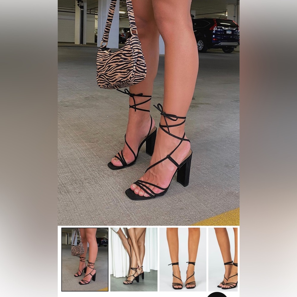 Billini Black Lace up Heels